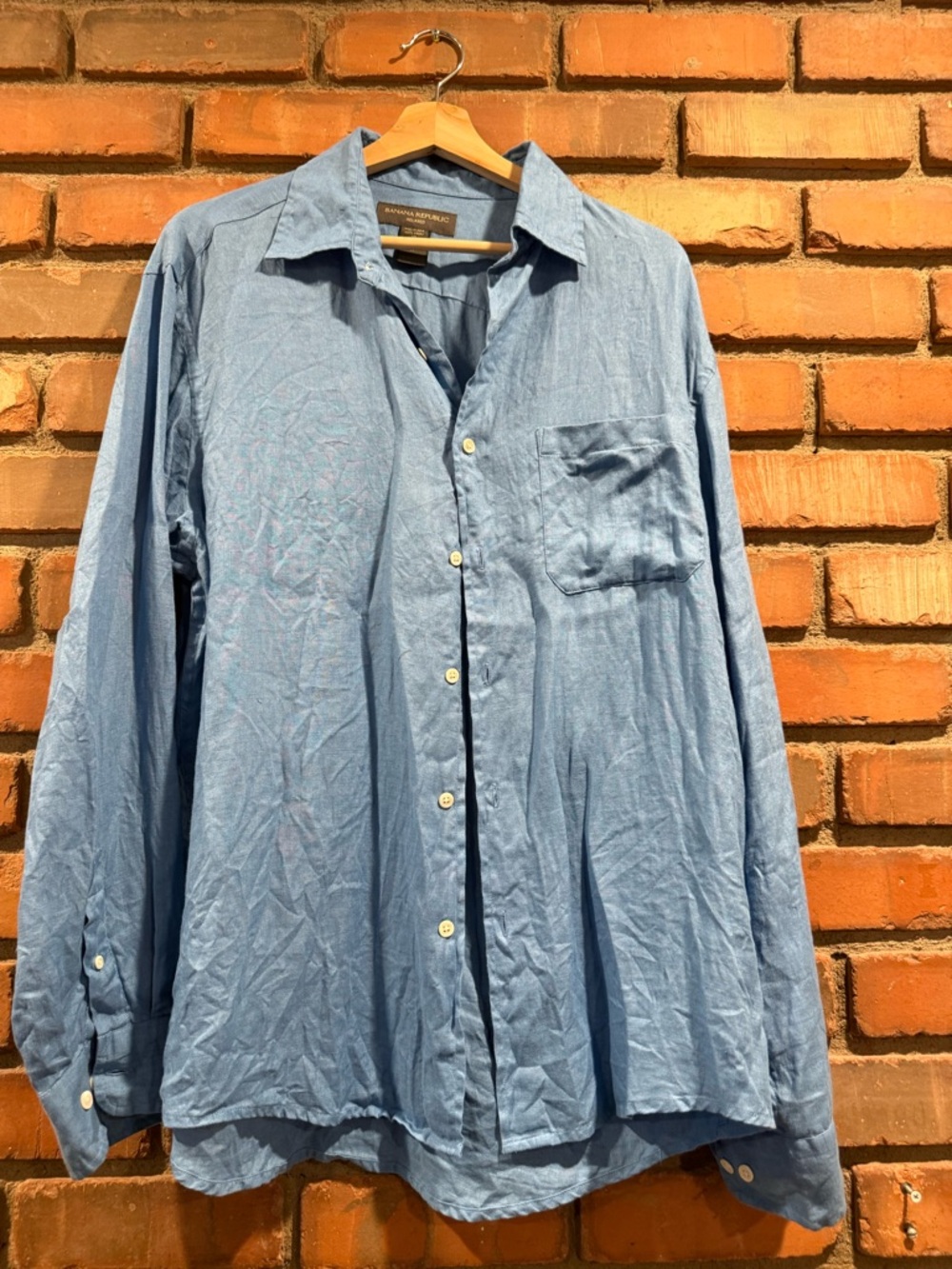 Banana Republic Relaxed Linen Shirt in Bright Blue